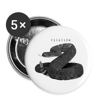 Schlange - Buttons klein 25 mm (5er Pack) - Weiß - Vorne