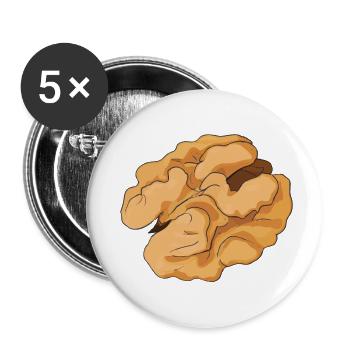 Illustration de noix Idée cadeau Amateurs de noix - Lot de 5 petits badges (25 mm) - blanc - Devant