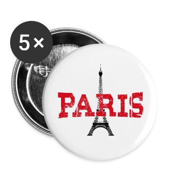 Paris, la ville de l’amour - Lot de 5 petits badges (25 mm) - blanc - Devant