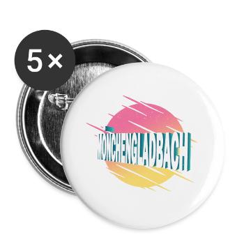 Mönchengladbach Germany City Font Vintage - Buttons small 1''/25 mm (5-pack) - white - Front