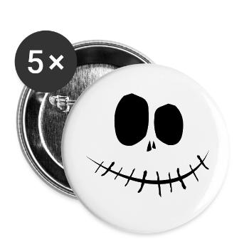 Pumpkin Face Halloween - Buttons small 1''/25 mm (5-pack) - white - Front