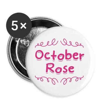 cancer du sein | octobre rose - Lot de 5 petits badges (25 mm) - blanc - Devant