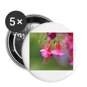 rosa blume - Buttons klein 25 mm (5er Pack) - Weiß - Vorne