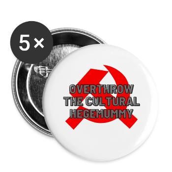 Overthrow the Cultural Hege-mummy - Buttons small 1''/25 mm (5-pack) - white - Front