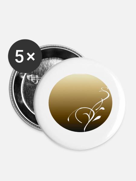 blumenranke - Buttons klein 25 mm (5er Pack) - Weiß