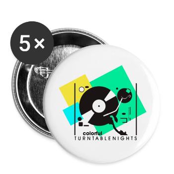colorful turntablesnights1 - Buttons klein 25 mm (5er Pack) - Weiß - Vorne