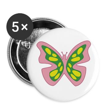 Papillon de lumiere - Lot de 5 petits badges (25 mm) - blanc - Devant