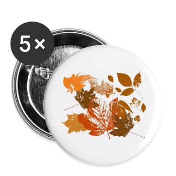 Autumn leaf - Buttons small 1''/25 mm (5-pack) - white - Front