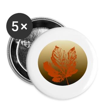 Autumn leaf gold - Buttons small 1''/25 mm (5-pack) - white - Front