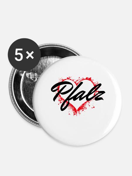 Pfalz Geschenkidee - Buttons klein 25 mm (5er Pack) - Weiß