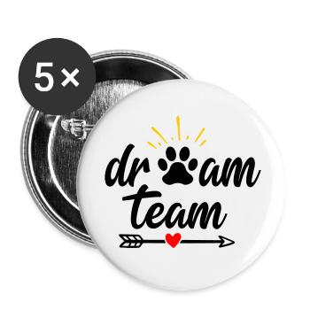 Dream Team - Buttons small 1''/25 mm (5-pack) - white - Front