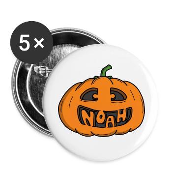 Noah Halloween Pumpkin - Buttons small 1''/25 mm (5-pack) - white - Front