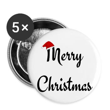 Merry Christmas Merry Christmas Saying - Buttons small 1''/25 mm (5-pack) - white - Front