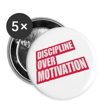 Citation de discipline sur la motivation - Lot de 5 petits badges (25 mm) - blanc - Devant