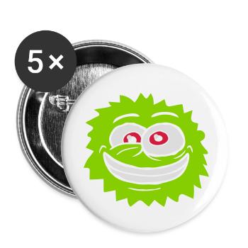 Hairy monster crazy face - Buttons small 1''/25 mm (5-pack) - white - Front