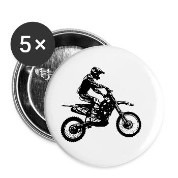 Pilote MX - Lot de 5 petits badges (25 mm) - blanc - Devant