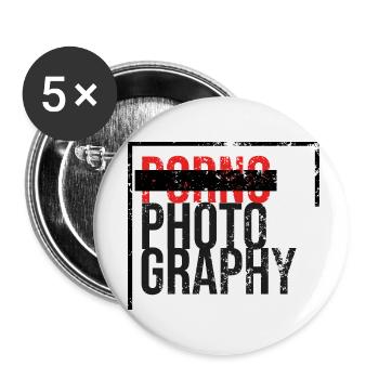 Pornography ehm Photography - No Porn - Buttons klein 25 mm (5er Pack) - Weiß - Vorne