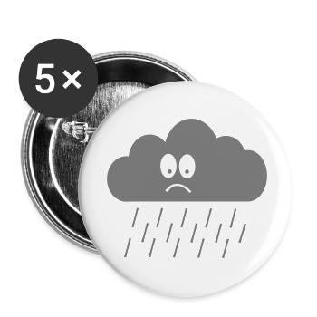 Sad Cloud face - Buttons small 1''/25 mm (5-pack) - white - Front