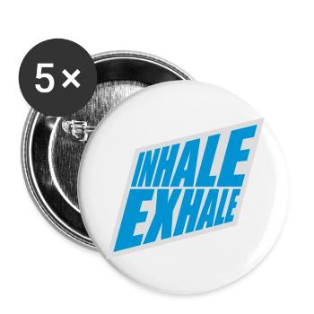Inspirez expirez Yoga citation - Lot de 5 petits badges (25 mm) - blanc - Devant