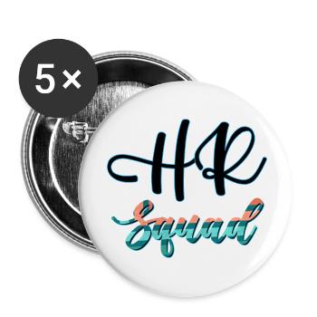 HR Squad Recruitment Specialist Human Resources - Buttons klein 25 mm (5er Pack) - Weiß - Vorne