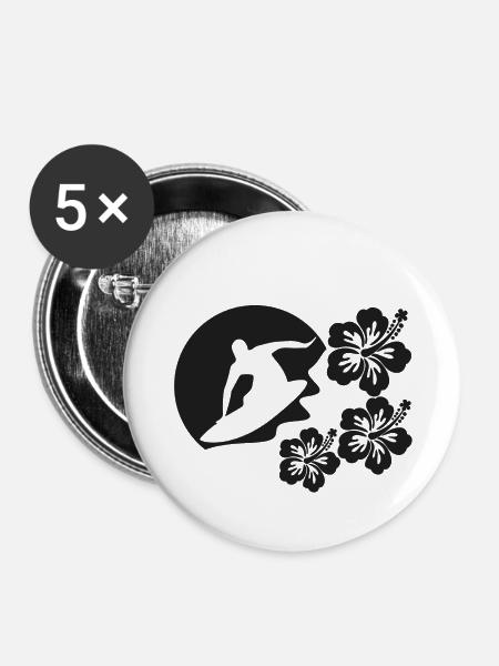 Wellenreiter - Buttons klein 25 mm (5er Pack) - Weiß