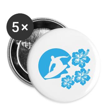 Surfer - Buttons small 1''/25 mm (5-pack) - white - Front