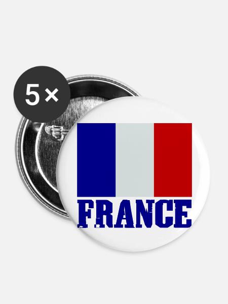 France - Buttons klein 25 mm (5er Pack) - Weiß