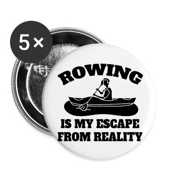 Rameur ramassant disant club d’aviron drôle aviron - Lot de 5 petits badges (25 mm) - blanc - Devant