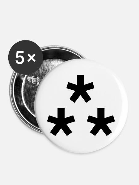 Stars Domains - Buttons klein 25 mm (5er Pack) - Weiß