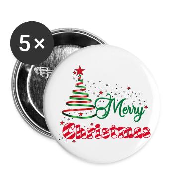 Christmas Stardust - Buttons small 1''/25 mm (5-pack) - white - Front