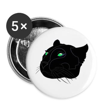 Head of Black Panther - Buttons klein 25 mm (5er Pack) - Weiß - Vorne