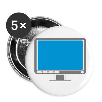 Design Bildschirm Anzeige Computer - Buttons klein 25 mm (5er Pack) - Weiß - Vorne