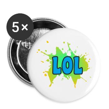 LOL - Buttons klein 25 mm (5er Pack) - Weiß - Vorne