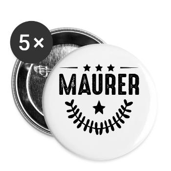Bricklayer profession - Buttons small 1''/25 mm (5-pack) - white - Front