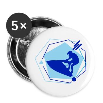 Jet ski - Lot de 5 petits badges (25 mm) - blanc - Devant