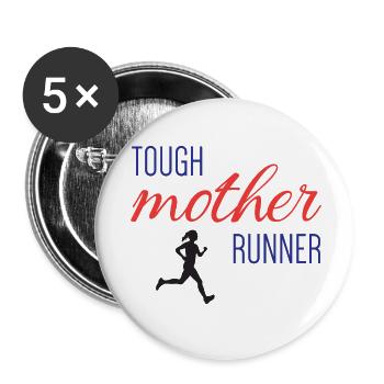 Tough Mother Runner - Buttons klein 25 mm (5er Pack) - Weiß - Vorne