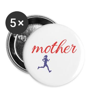 Tough Mother Runner - Buttons klein 25 mm (5er Pack) - Weiß - Vorne