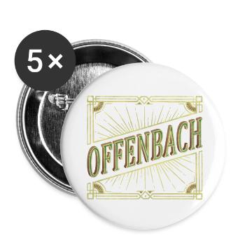 Offenbach Deutschland Stadt Schrift Vintage Retro - Buttons klein 25 mm (5er Pack) - Weiß - Vorne
