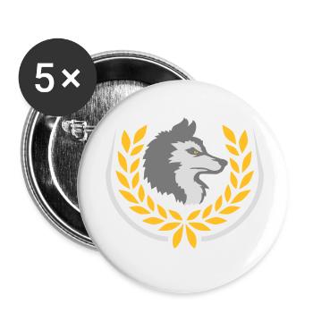 Laurel Wreath Bad Wolf Logo - Buttons small 1''/25 mm (5-pack) - white - Front