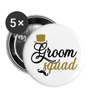Groom Squad - Lot de 5 petits badges (25 mm) - blanc - Devant