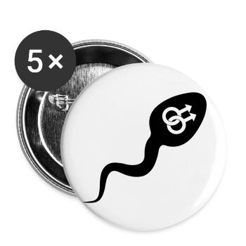 Sperm sperm homosexual - Buttons small 1''/25 mm (5-pack) - white - Front