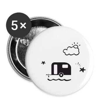 Caravan Mobile House Freedom Beach Sun Cloud - Buttons small 1''/25 mm (5-pack) - white - Front