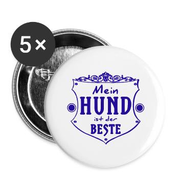 Mein Hund - Buttons klein 25 mm (5er Pack) - Weiß - Vorne