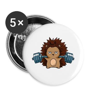 Cute Animal Tee For Animal Lovers And Gym Goers - Buttons klein 25 mm (5er Pack) - Weiß - Vorne