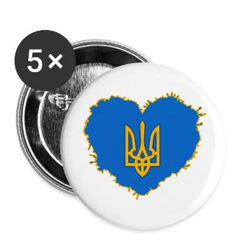 UKRAINE "ukraine-love" slava ukraini kiev - Buttons small 1''/25 mm (5-pack) - white - Front