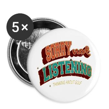 sport humor golfkids joke golf ball golfdad - Buttons klein 25 mm (5er Pack) - Weiß - Vorne