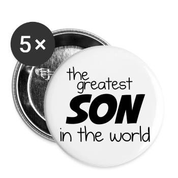 Le plus grand fils du monde - Noir - Lot de 5 petits badges (25 mm) - blanc - Devant