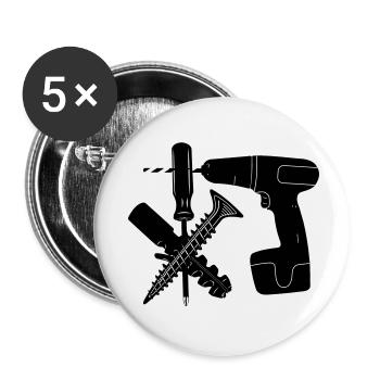 Schrauben- und Dübelbohrer - Buttons klein 25 mm (5er Pack) - Weiß - Vorne