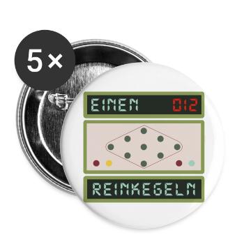 Kegeln Saufen Reinkegeln Trinken Kegelbahn - Buttons klein 25 mm (5er Pack) - Weiß - Vorne