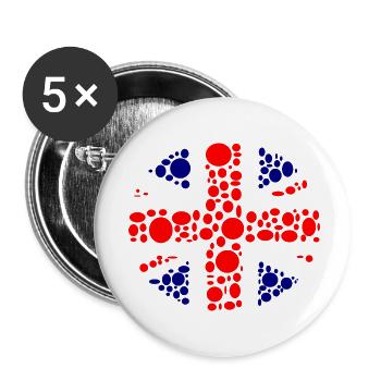 england - Lot de 5 petits badges (25 mm) - blanc - Devant